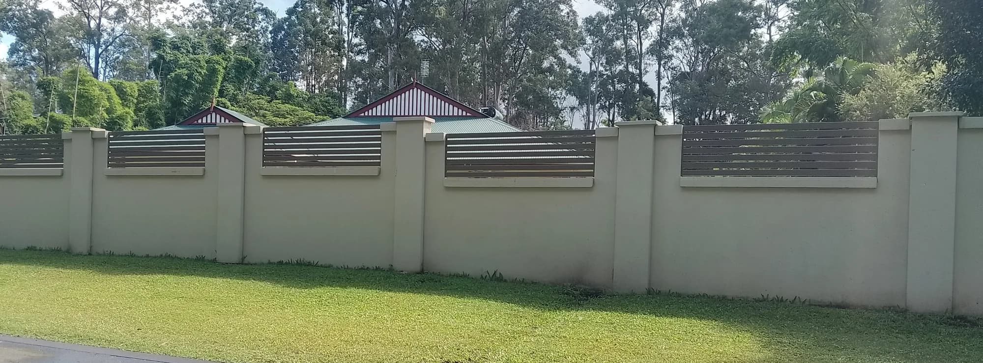 Panels and piers concrete fence style