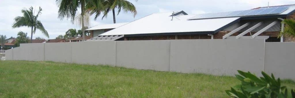 Tilt panel concrete fence installation